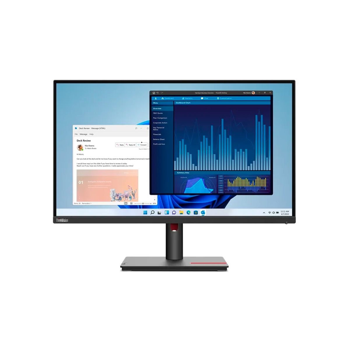 LENOVO - Monitor Lenovo Thinkvision T22I-30 1920X1080 Wled Ips Hdmi Dp Vga Raven Black
