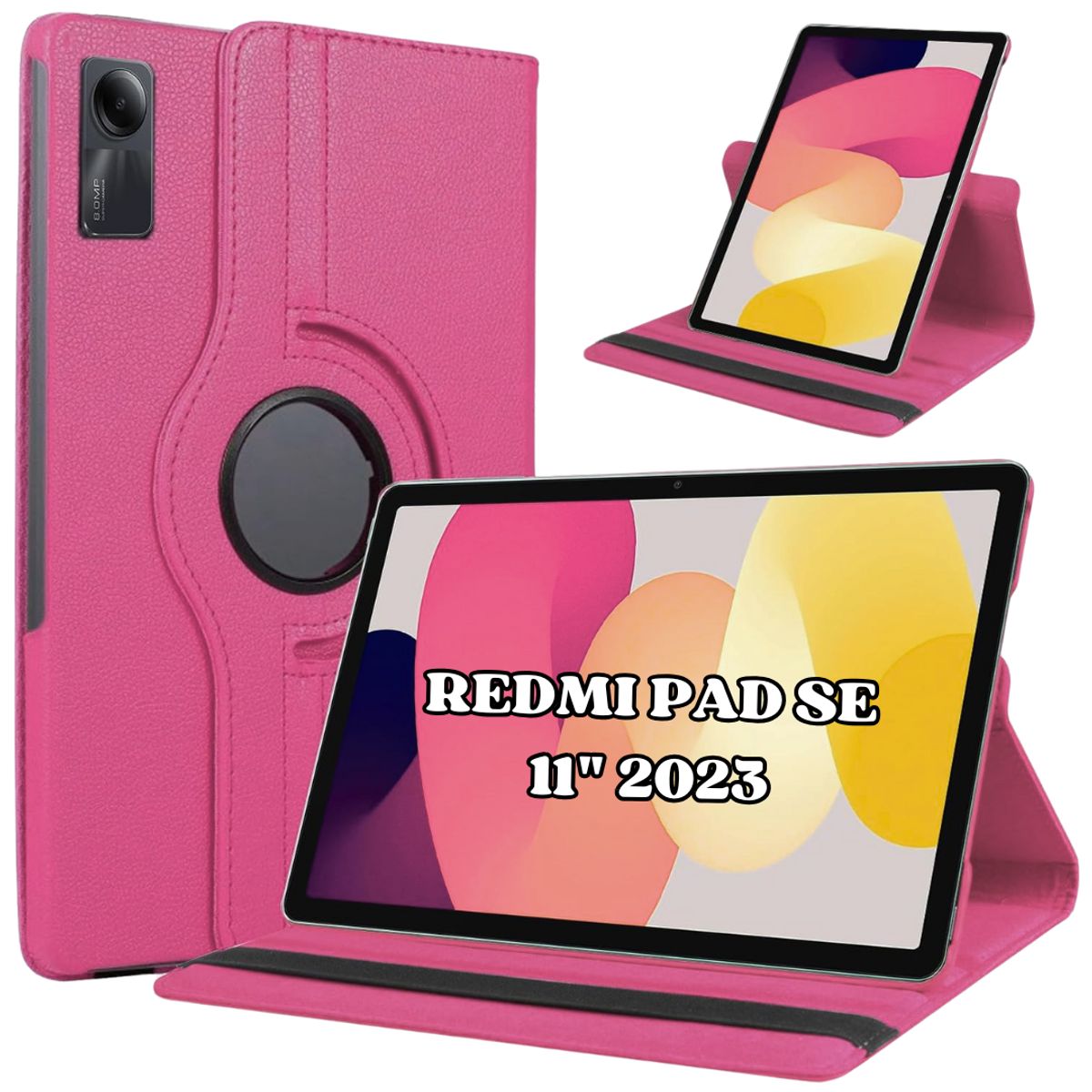 GENERICO - Funda Protector Giratorio 360° para Redmi PAD SE 11 " - FUCSIA