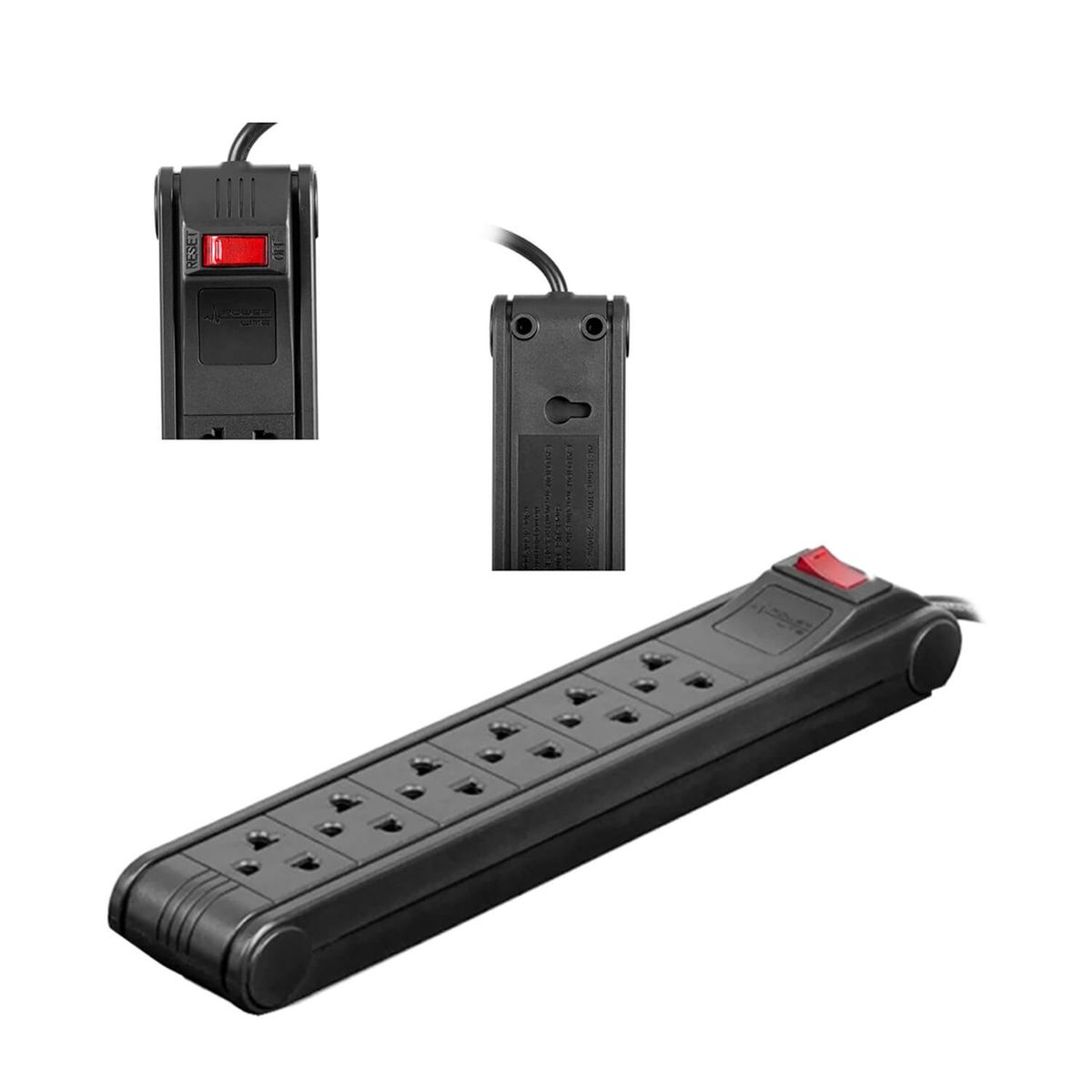 POWER LITE - Supresor De Pico Power Lite 6 Tomas Universales Extensión