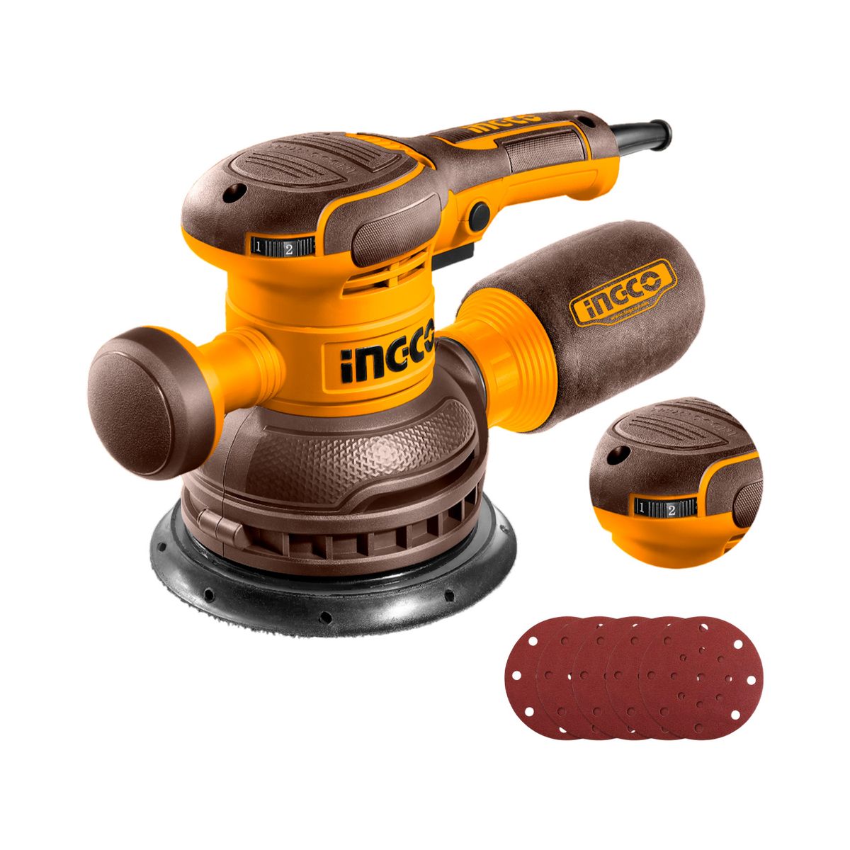 INGCO TOOLS - Lijadora Roto Orbital Industrial 150mm 450w Rs4516 Ingco