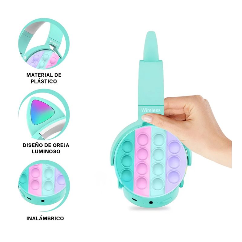 GENERICO - Pack6 Auriculares Ajustable de Orejitas en Color Verde Agua