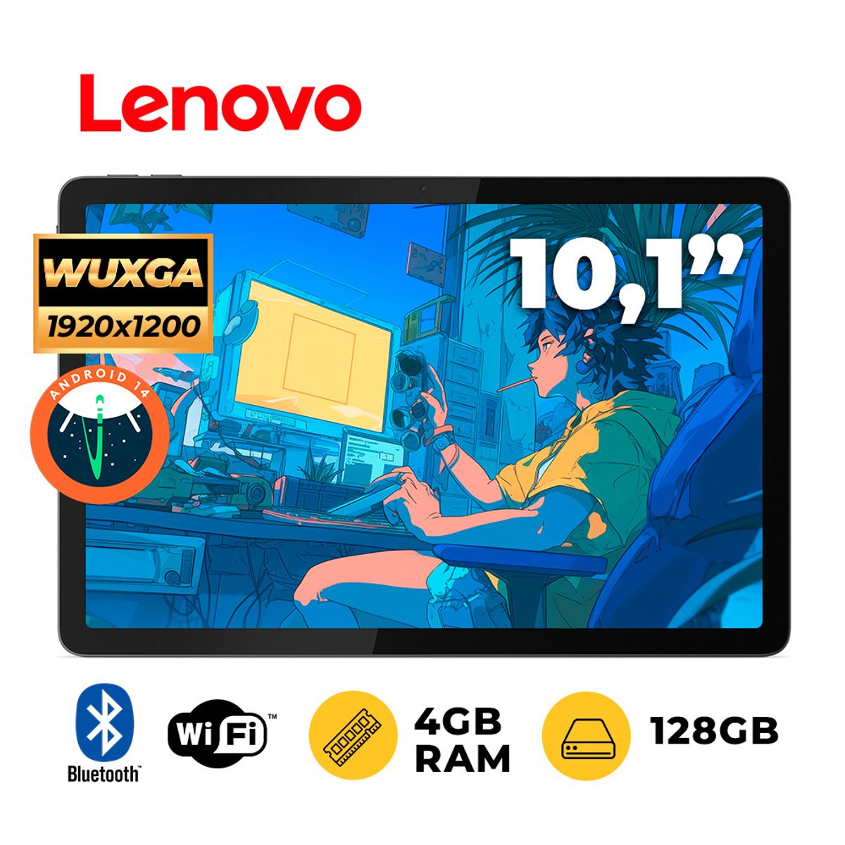 LENOVO - TABLET LENOVO ZAEJ0105PE  IDEA 10.1” WUXGA  TFT LCDIPS ANDROID 14 O SUPERIOR