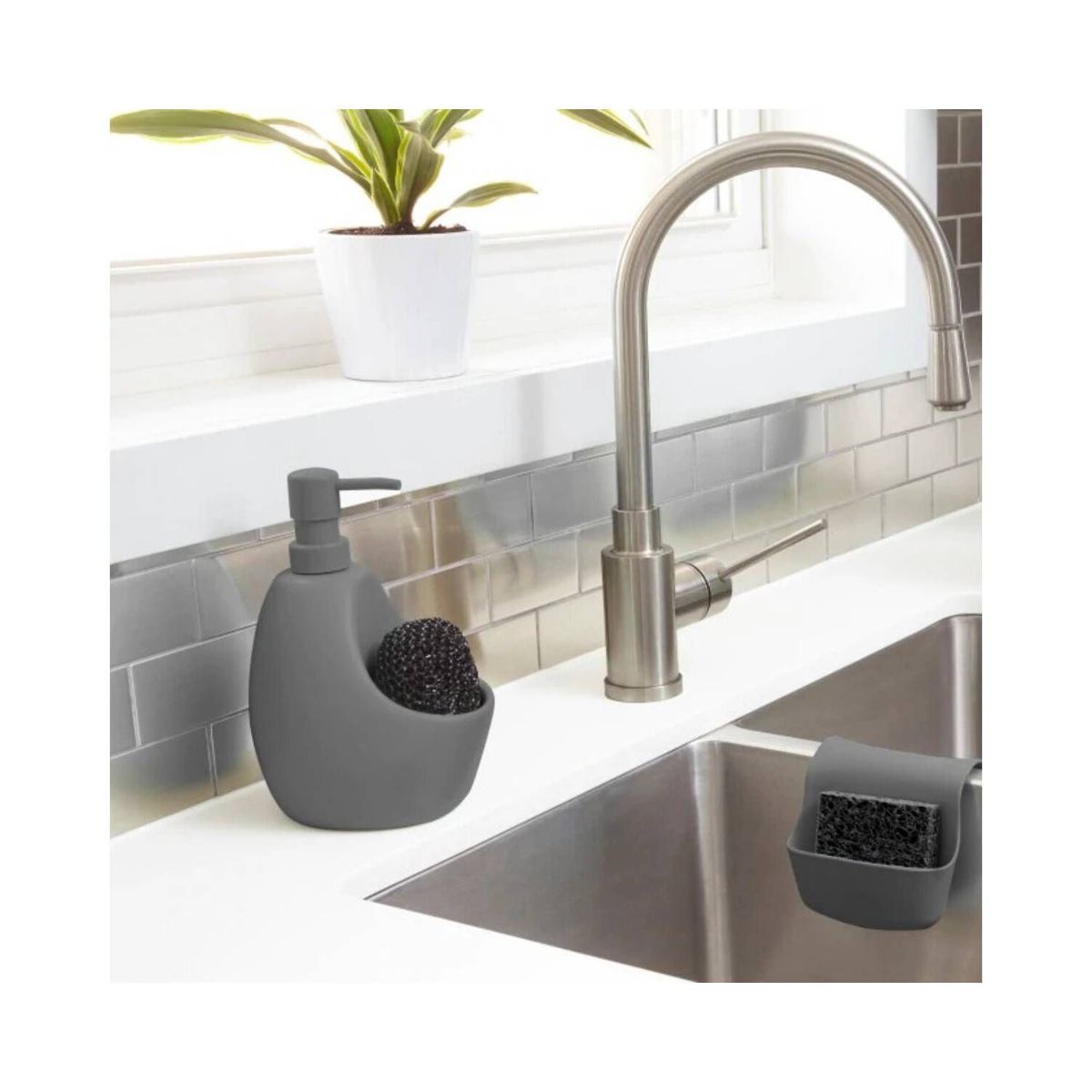 UMBRA - Umbra Dispensador de lavavajillas con esponja Joey gris