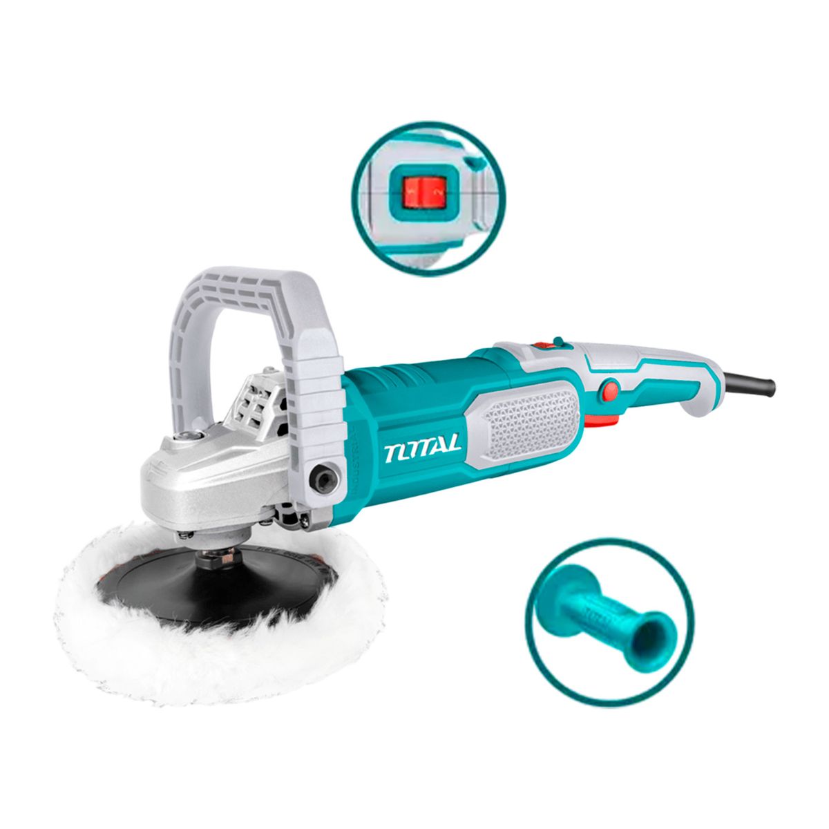 TOTAL TOOLS - Pulidora Angular 1400w 180mm 220v 6 Velocidades Total Tp11418018