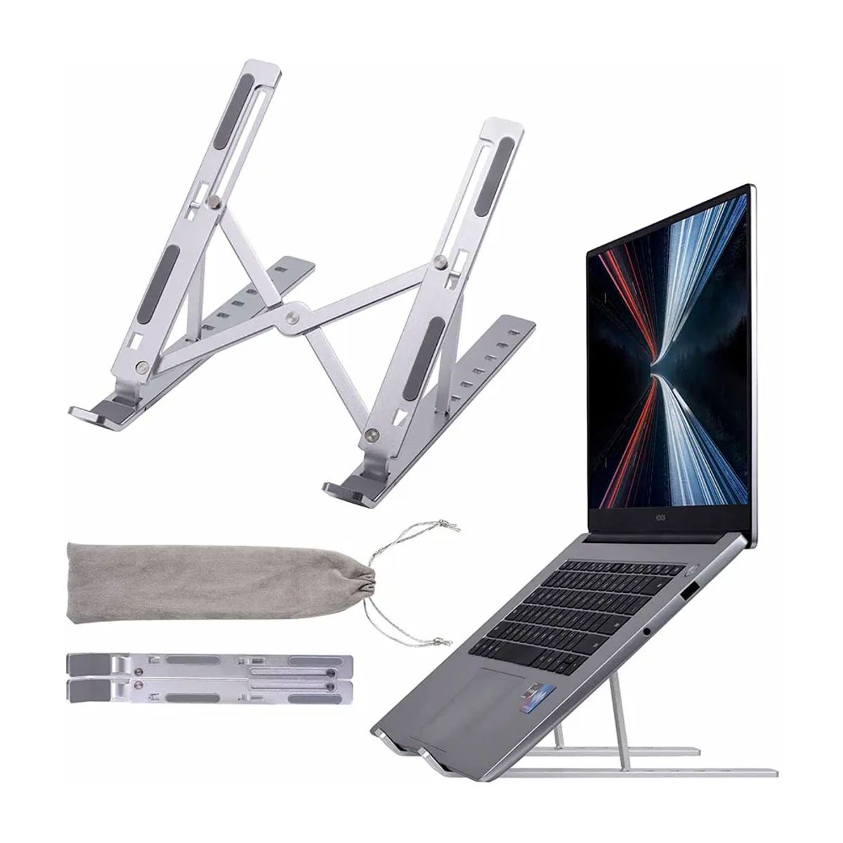 GENERICO - Soporte Para Laptop de  Aluminio Plegable Premium 7 Niveles de Inclinacion