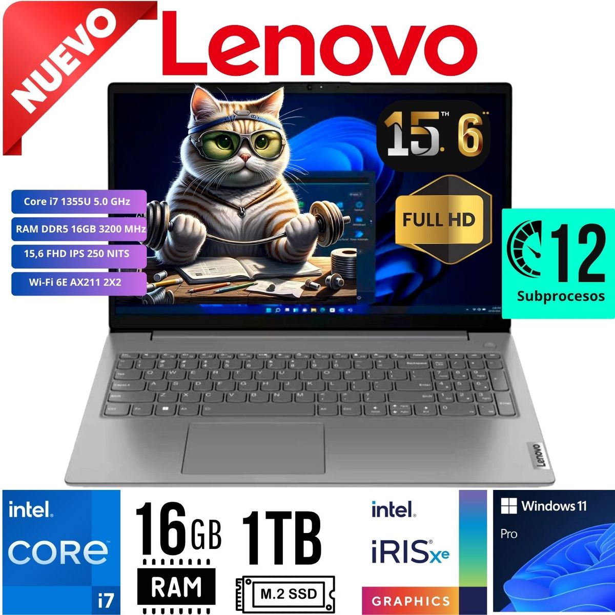 LENOVO - Laptop Lenovo V15 G4 IRU Intel Core i7-13va Gen Ram 16GB SSD 1TB 15.6 LED FHD Win 11 PRO