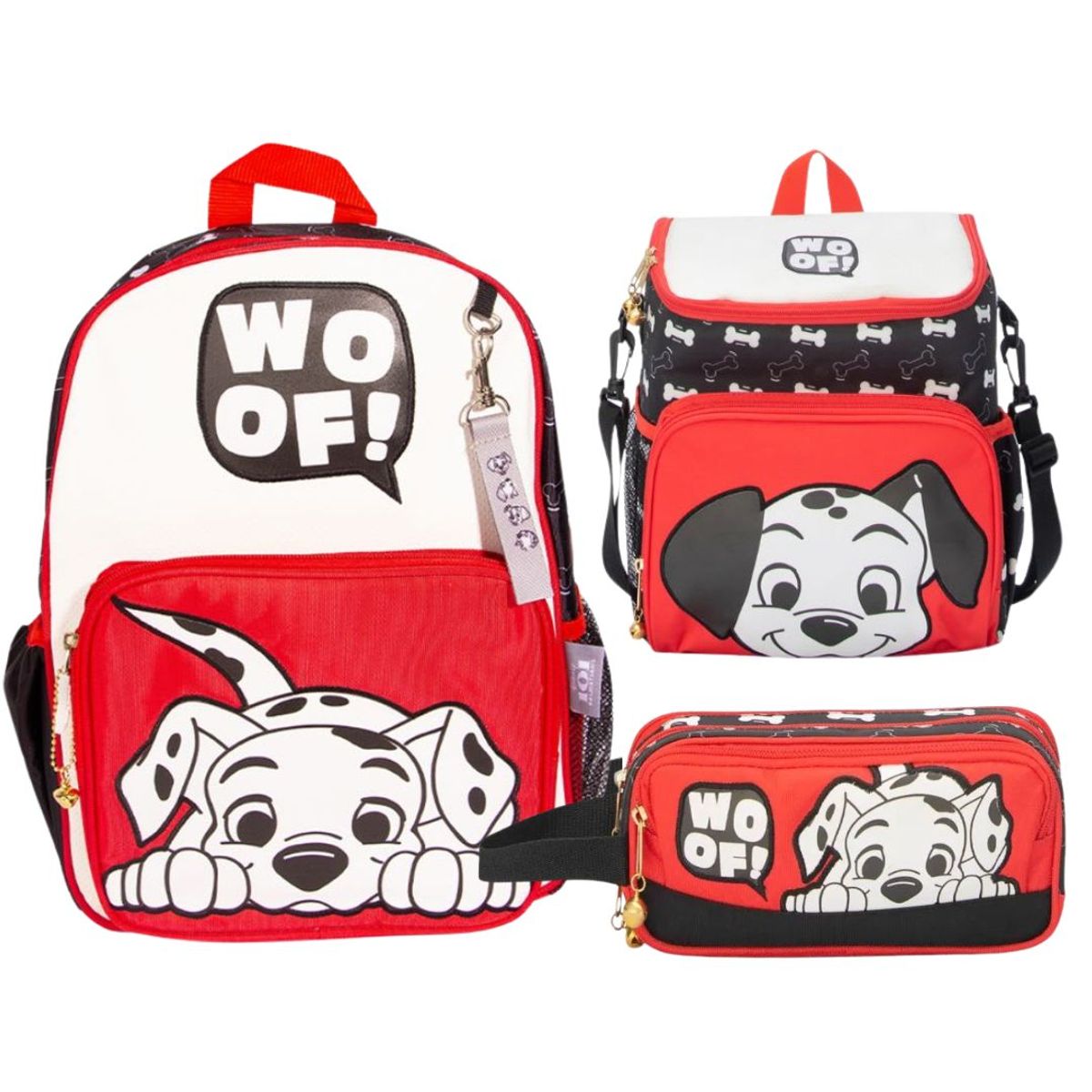 DISNEY - Mochila Nido + Lonchera + Cartuchera 101 Dalmatas