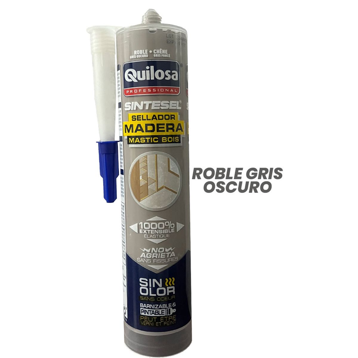 QUILOSA - SELLADOR DE JUNTAS SINTESEL MADERA 300ML ROBLE GRIS OSCURO