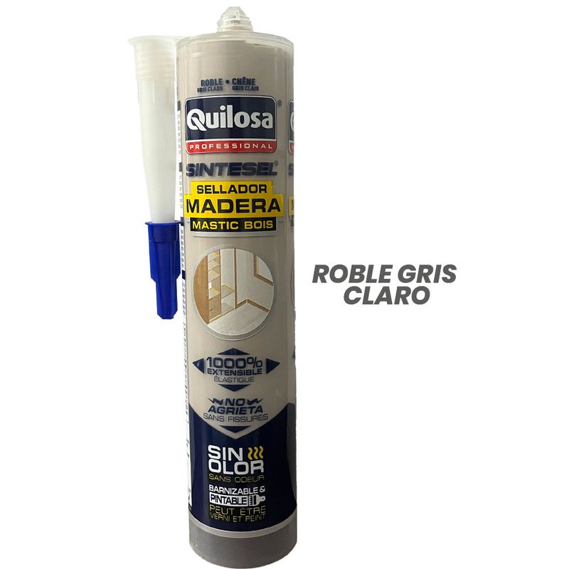 QUILOSA - SELLADOR DE JUNTAS SINTESEL MADERA 300ML ROBLE GRIS CLARO