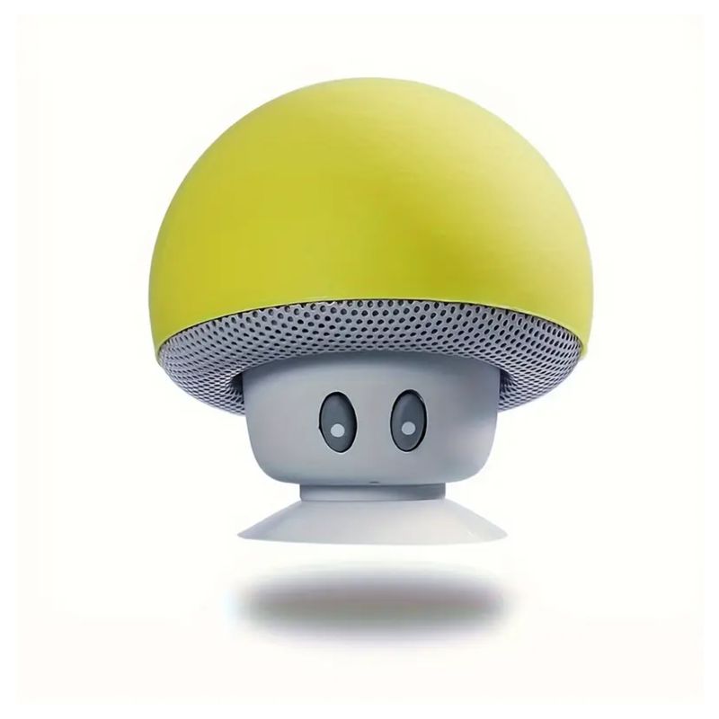 GENERICO - Parlante Portátil Cabeza de Hongo Bluetooth Amarillo Verde