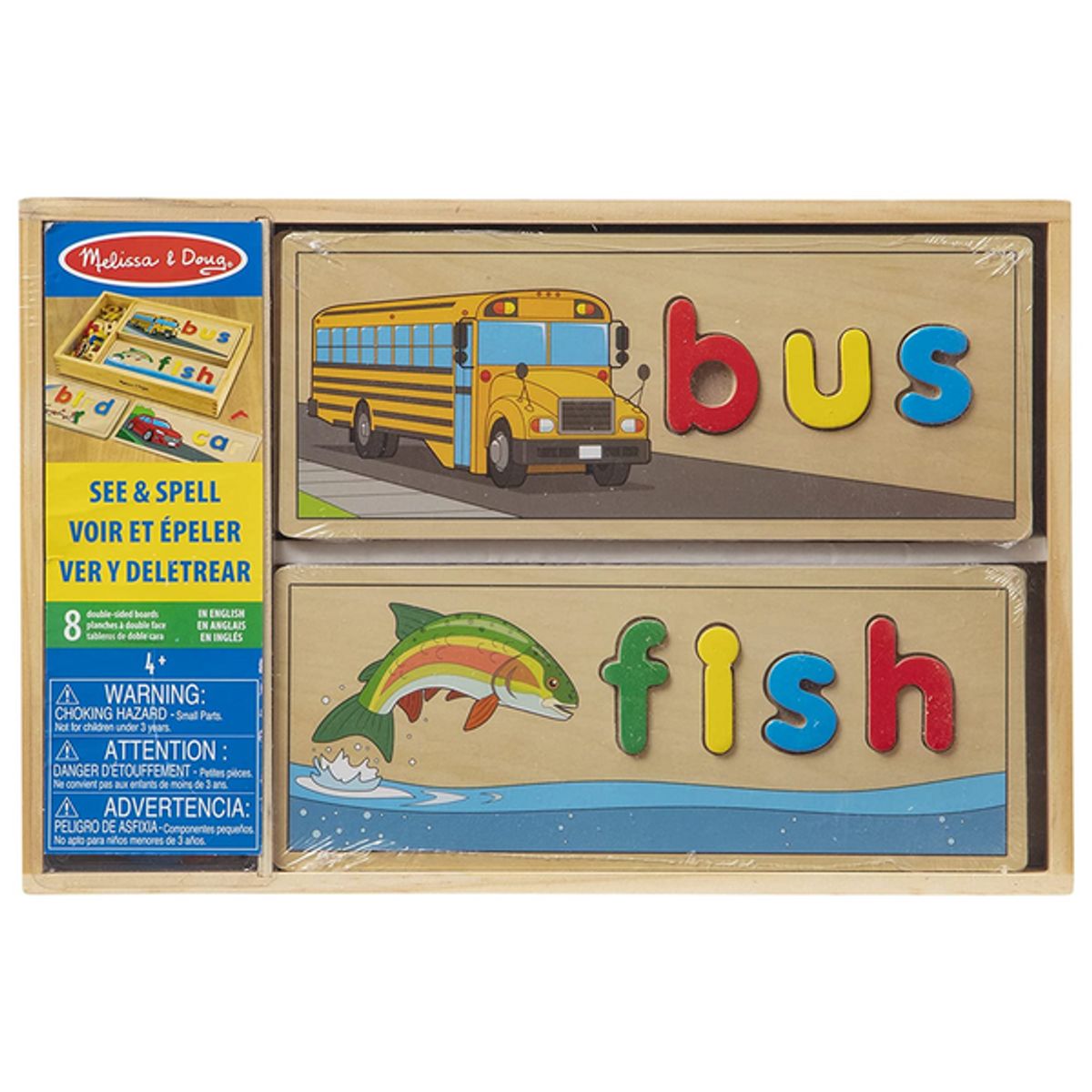 MELISSA & DOUG - Mira y deletrea palabras en madera