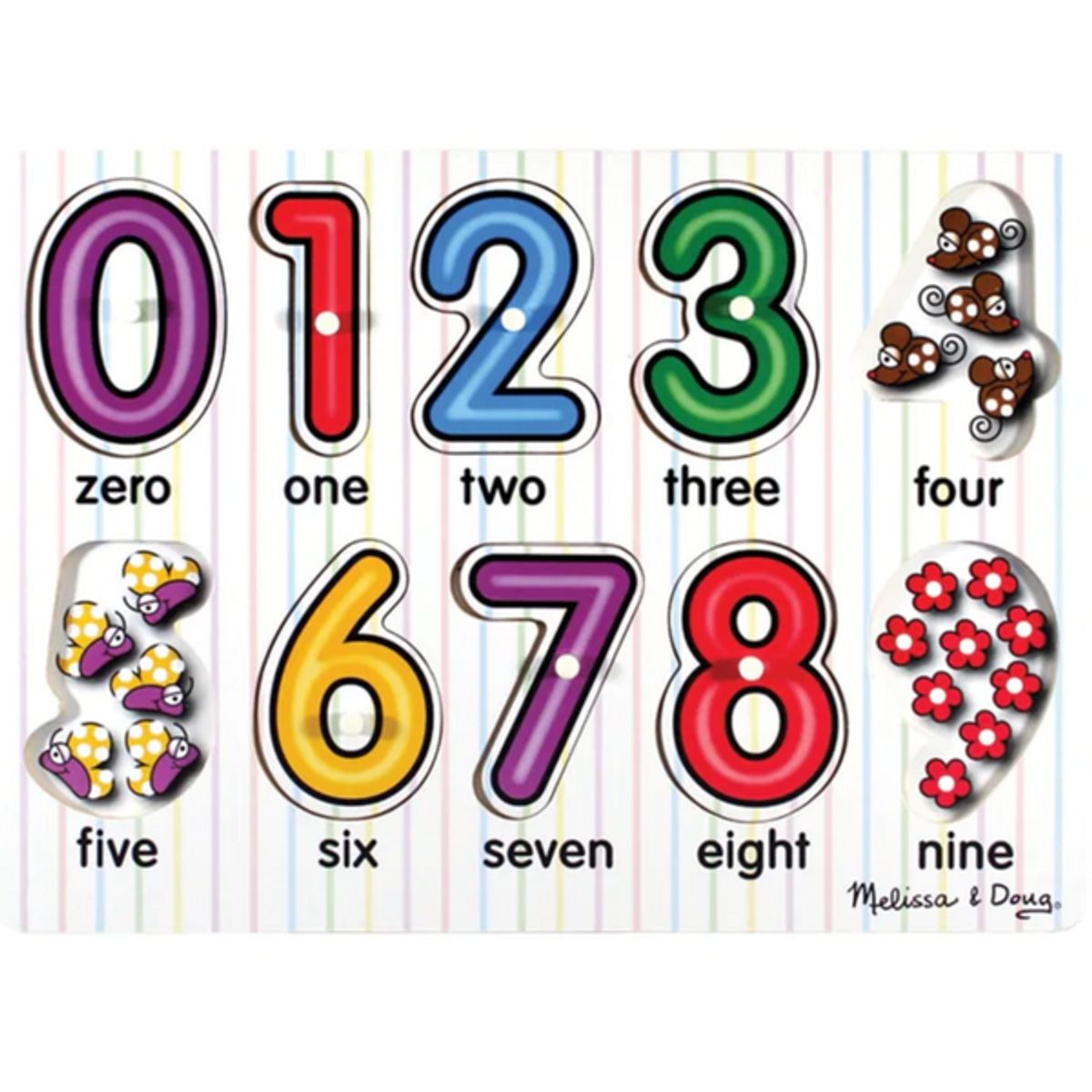 MELISSA & DOUG - Rompecabezas de encaje con perilla 10 piezas números