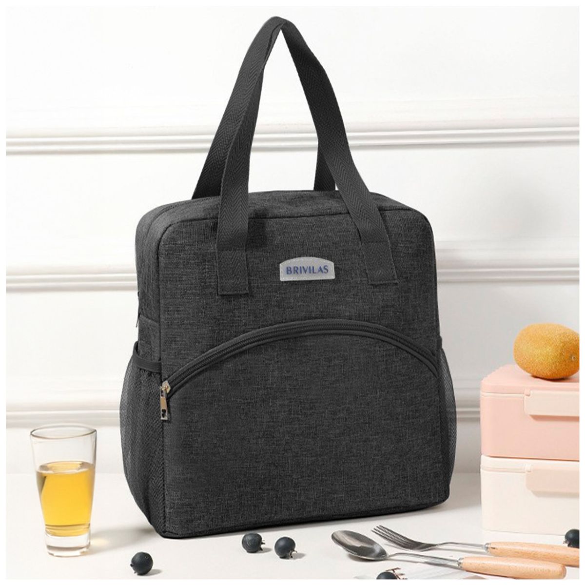 KELLER - Lonchera Térmica para Comida Y Alimentos Impermeable Negro R33