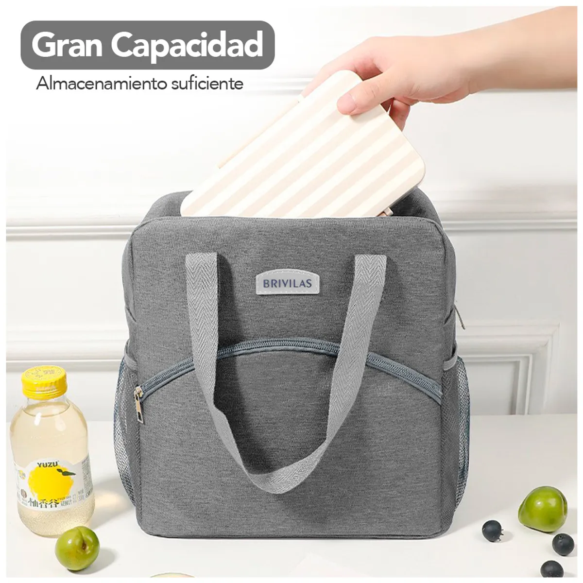 KELLER - Lonchera Térmica para Comida Y Alimentos Impermeable Plomo R33