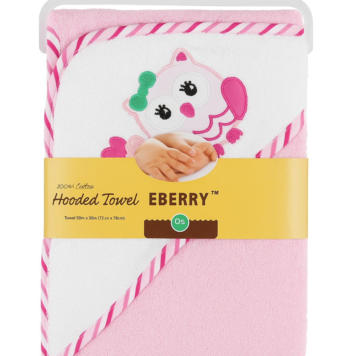 GENERICO - Toalla Para Bebés Con Capucha Diseño Búho Rosa