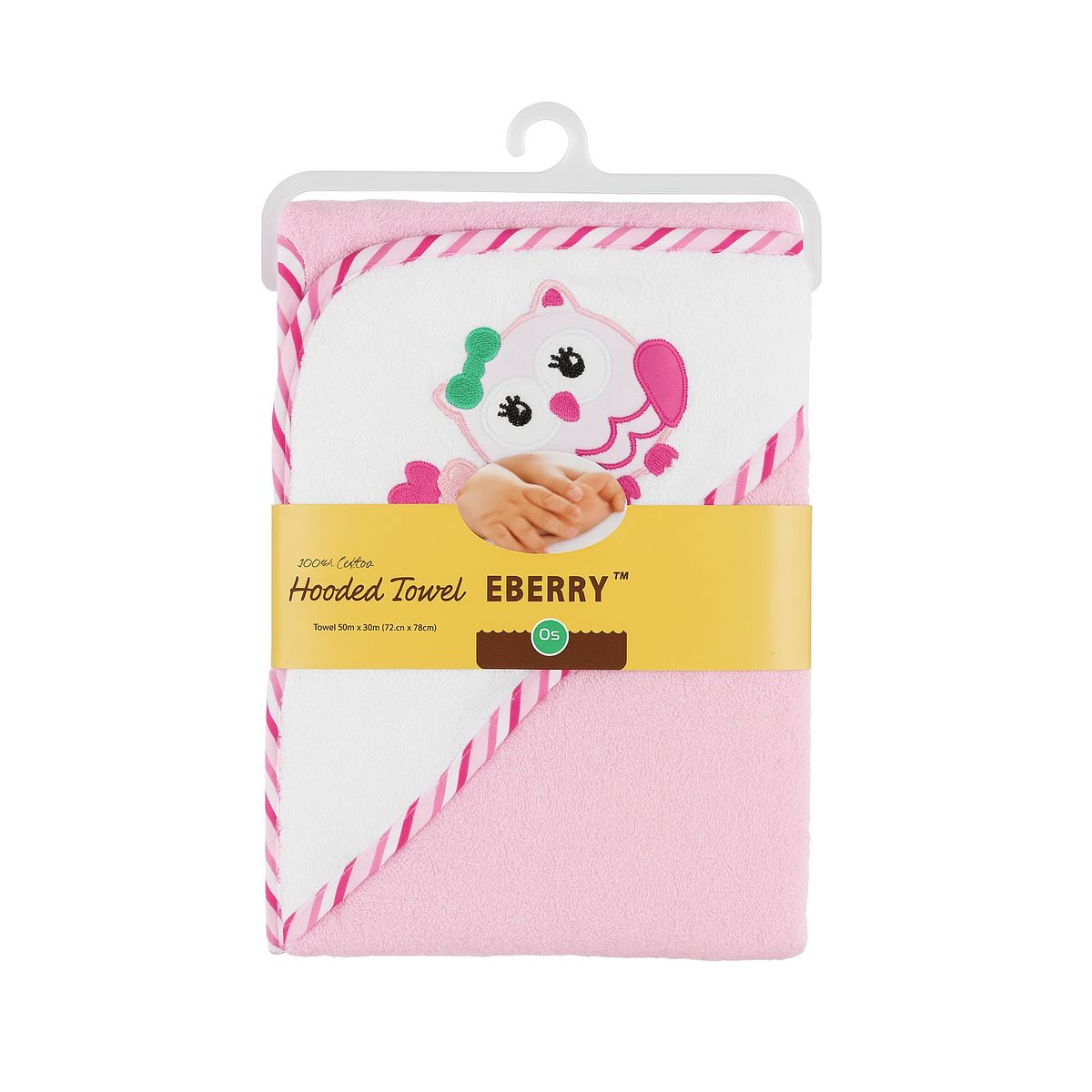 GENERICO - Toalla Para Bebés Con Capucha Diseño Búho Rosa