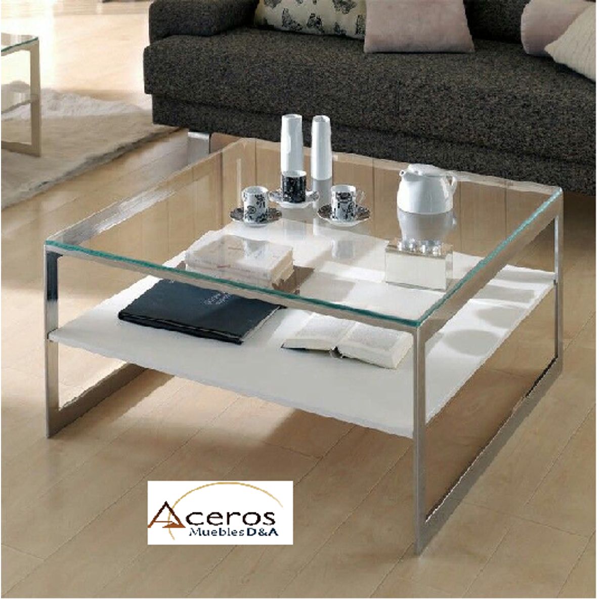 GENERICO - Mesa de Centro Lima Acero Inoxidable
