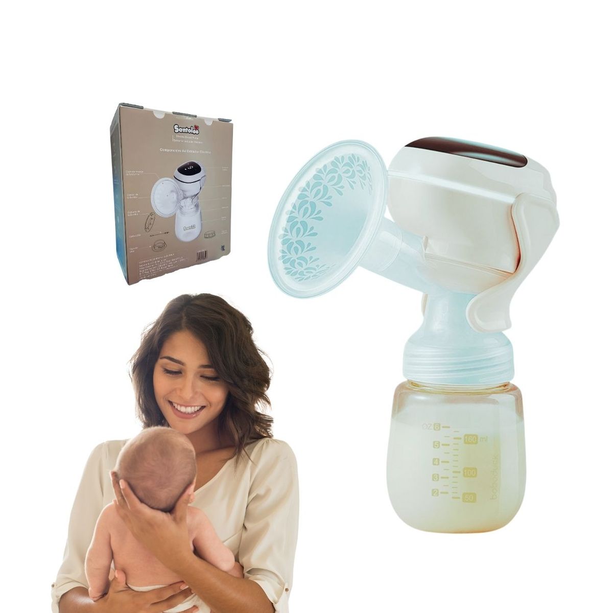 SANTOLEE - Extractor de Leche Portátil Eléctrico Santolee