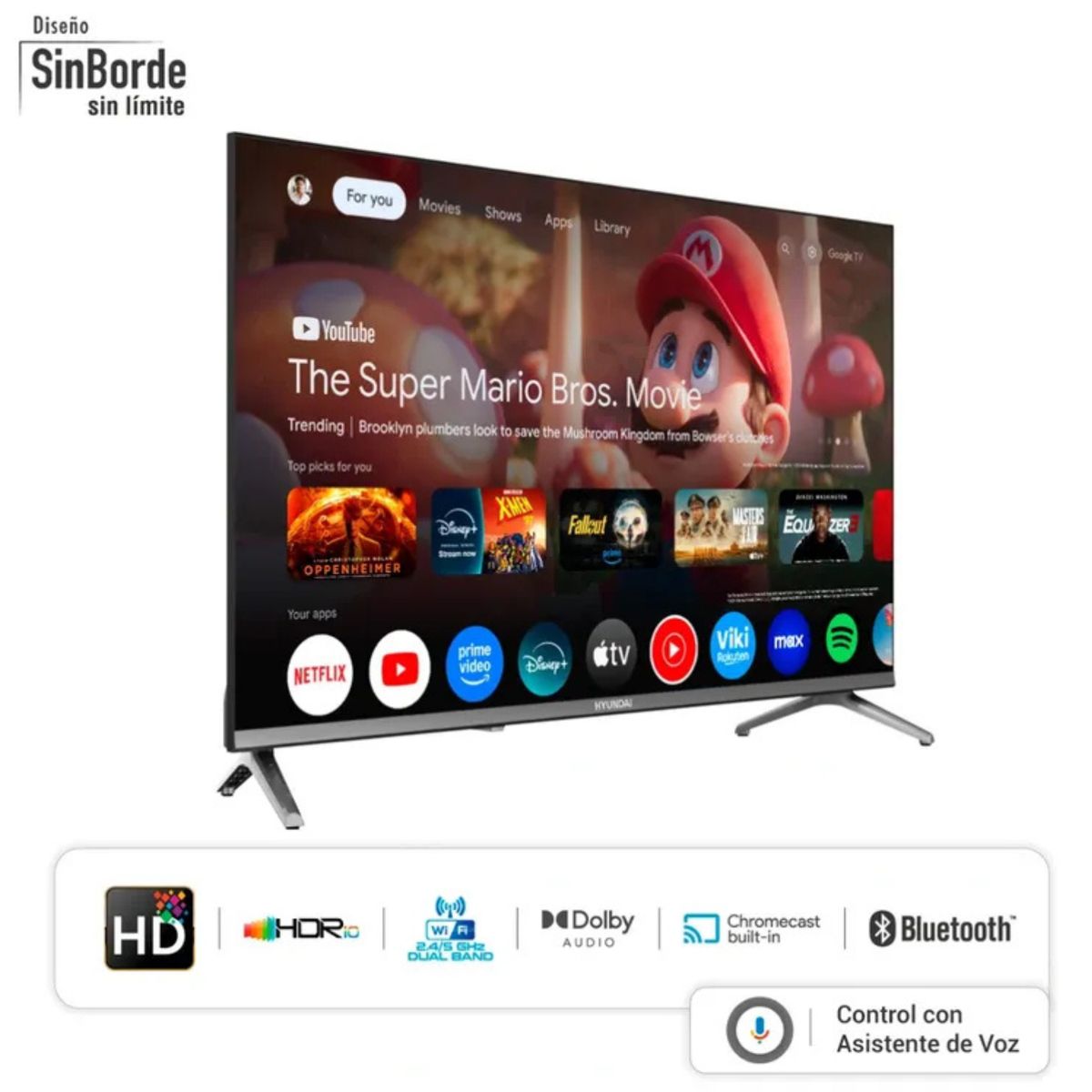 HYUNDAI - Televisor HYUNDAI 32 Smart TV GOOGLE TV H LED - HYLED3254GiM