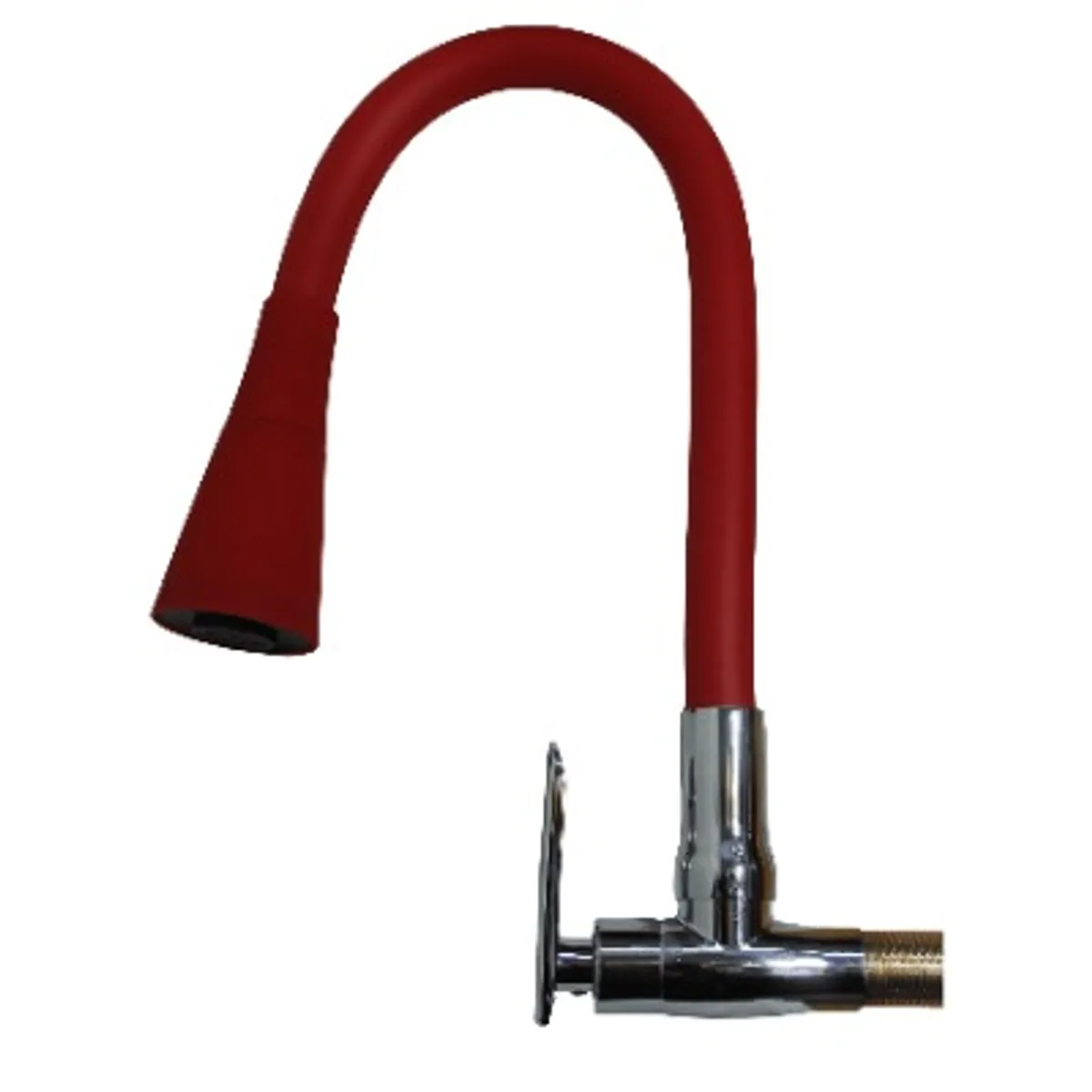 GENERICO - Pico Pared Flexible Rojo - Chorro Ancho