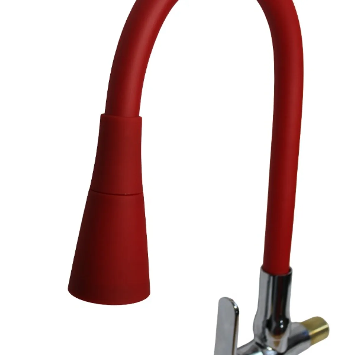 GENERICO - Pico Pared Flexible Rojo - Chorro Ancho