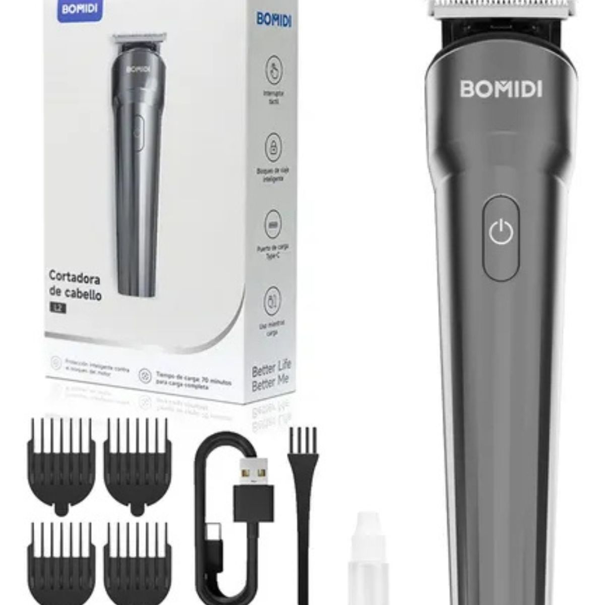 BOMIDI - Cortadora De Cabello 3 En 1 Bomidi Recargable Profesional y Belleza