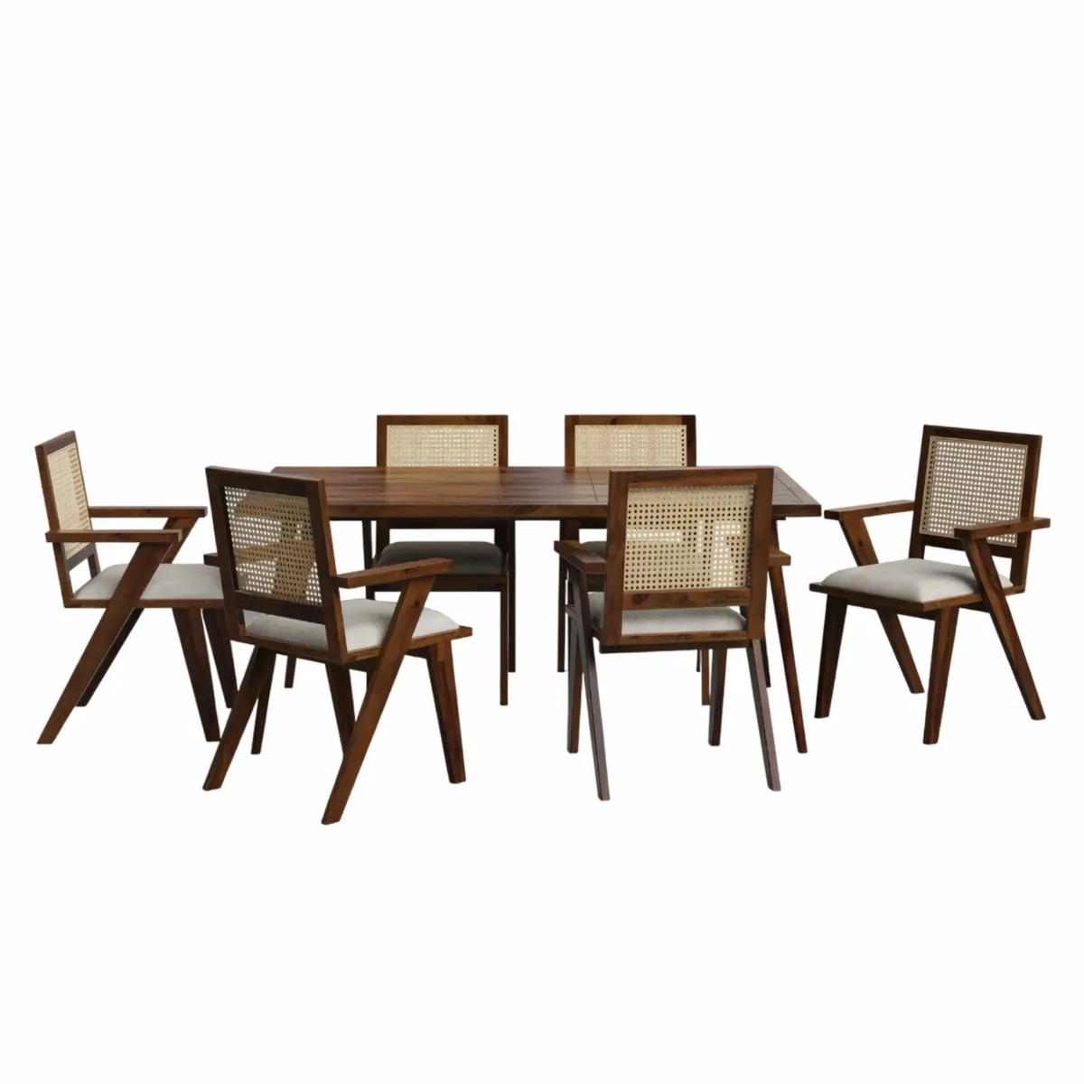 STIL NOVO - JUEGO DE COMEDOR 6 SILLAS MARCELO BEIGE CLARO