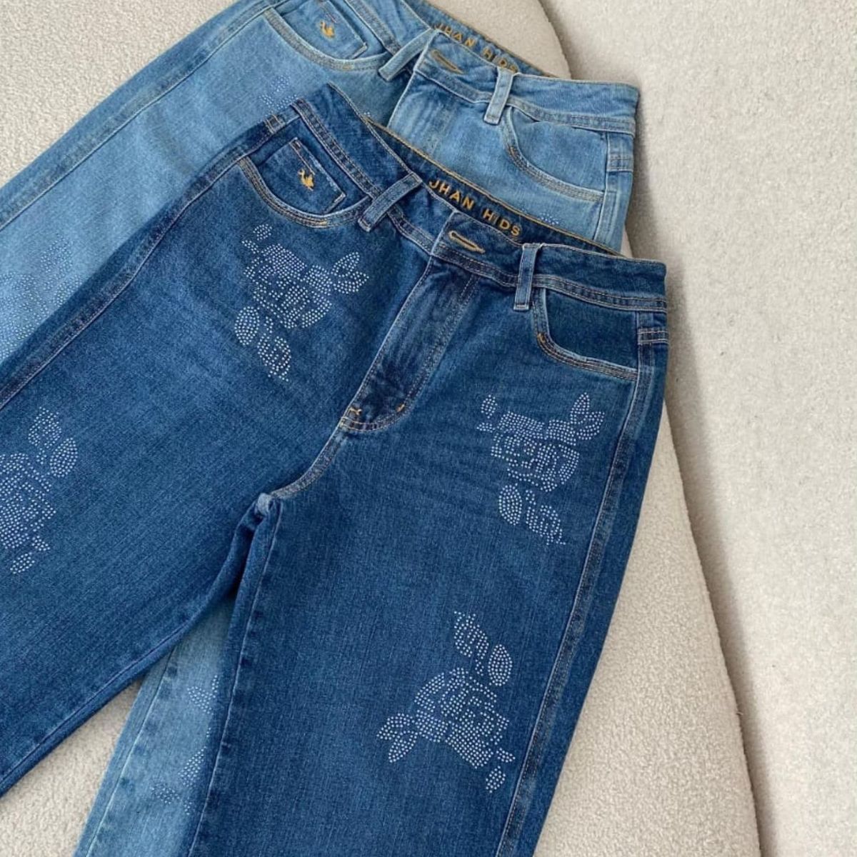 JHAN HIDS - STRAIGHT PANT MAIA BRILLOS ROSAS AZULES