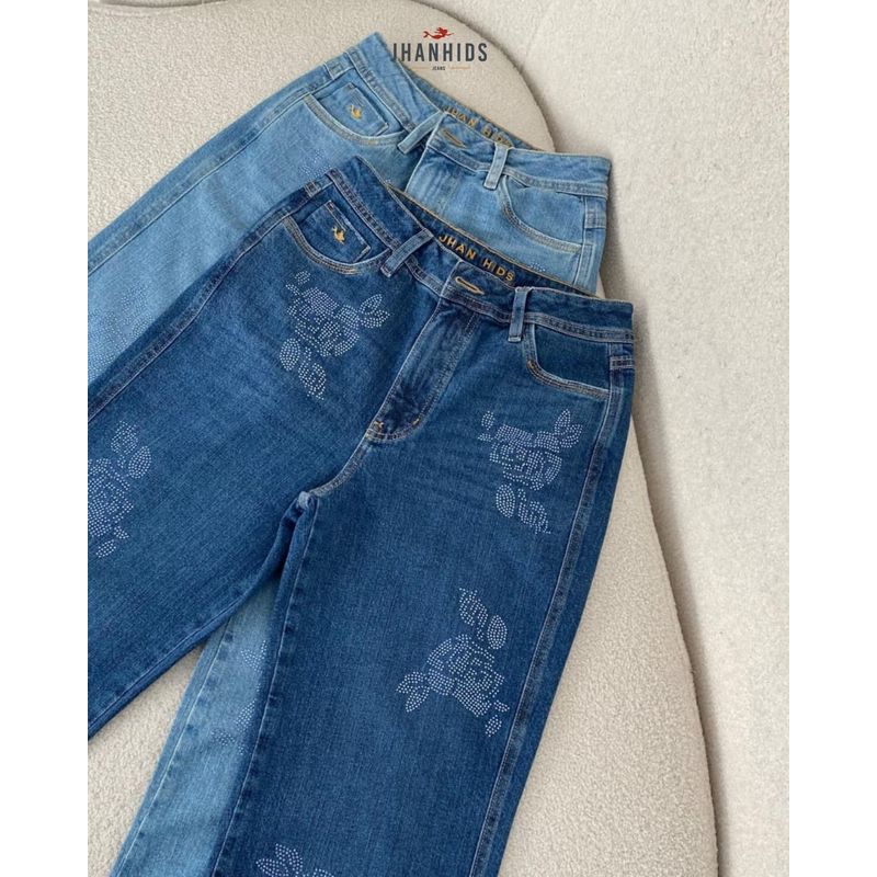 JHAN HIDS - STRAIGHT PANT MAIA BRILLOS ROSAS AZULES