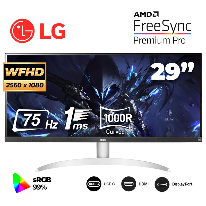 LG - MONITOR LG ULTRAWIDE 29WQ600-W 29 WFHD 2560X1080 75HZ PANEL IPS