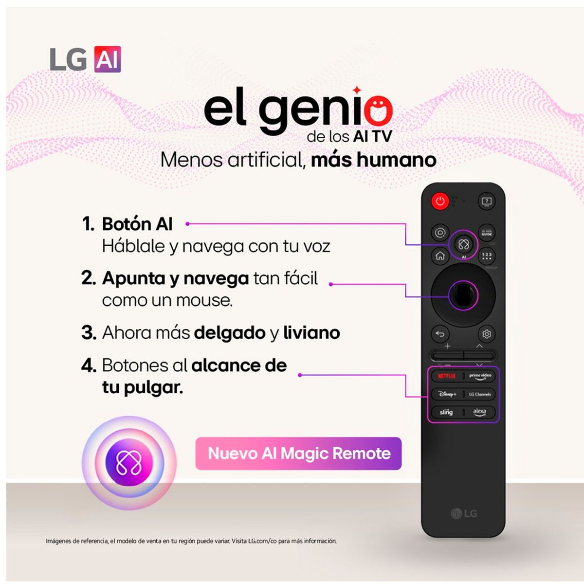 LG - Televisor LG 65 Smart UHD 4K 65UA7300PSB + Magic Remoto LG MR25GA - Negro
