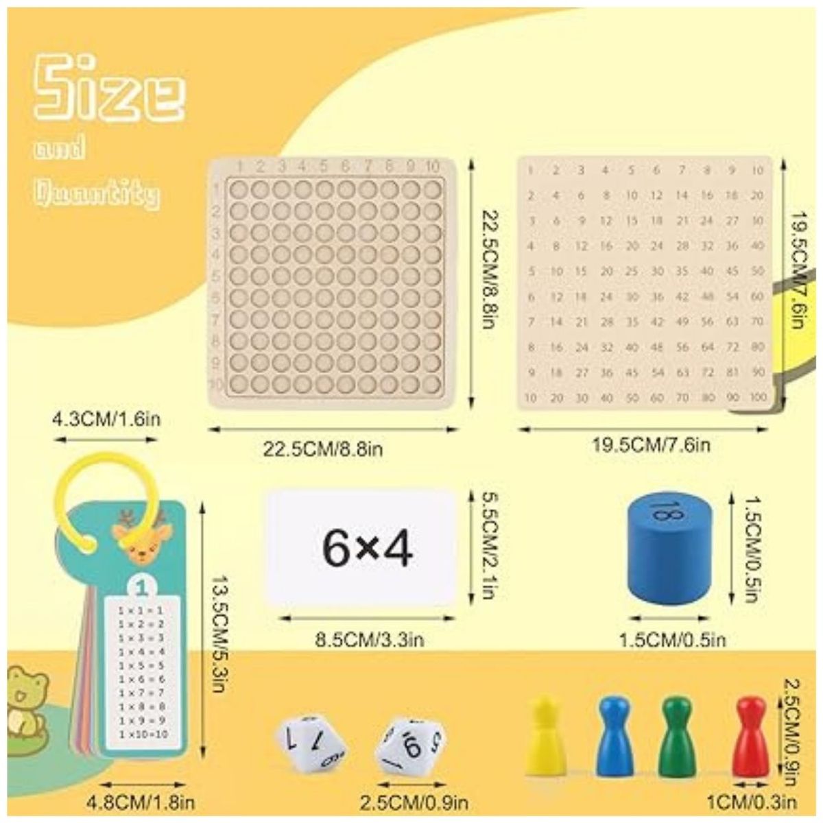 GENERICO - Didáctico Tablero Montessori de Multiplicación para Niños