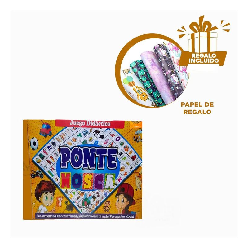 GENERICO - Juego de Mesa Educativo Ponte Mosca Y+Papel de Regalo