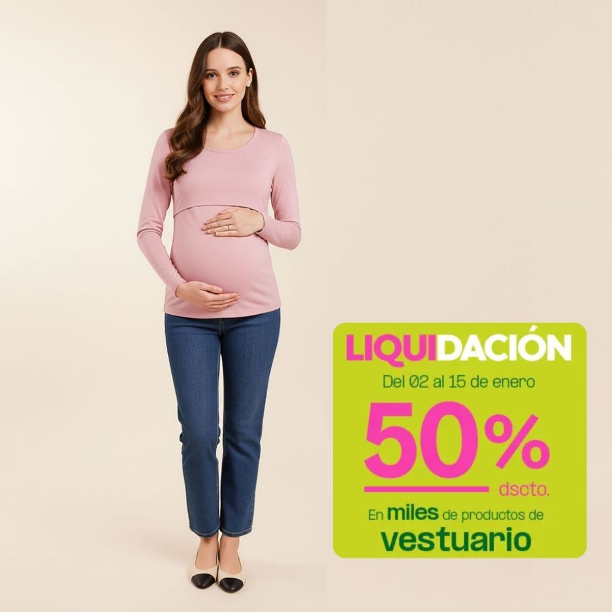 MOMMYLAND - MOM JEAN CON SOPORTE MATERNAL