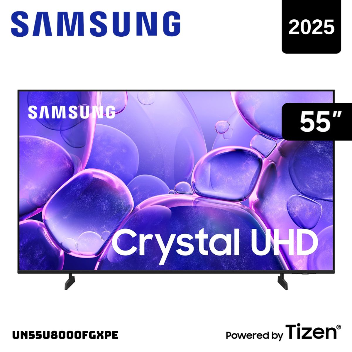 SAMSUNG - TELEVISOR SAMSUNG 55 SMART TV TIZEN OS 4K CRYSTAL UHD LED 2025 - UN55U8000FGXPE
