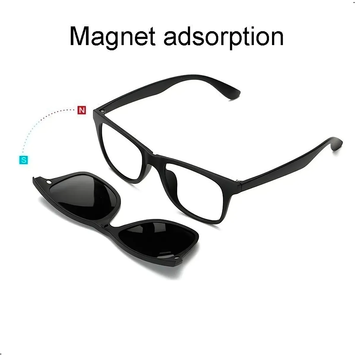 GENERICO - Lentes De Sol Polarizado Proteccion Uv 6 En 1 Magnetico