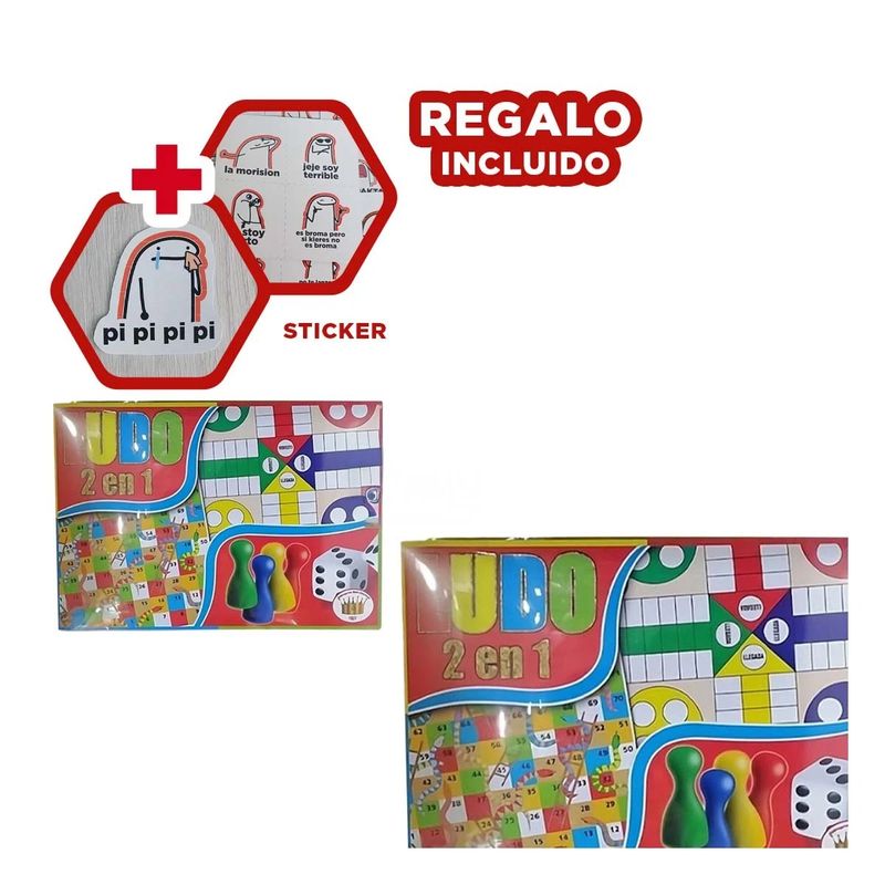 GENERICO - Juego Dinamico en Caja de Madera 2 en 1 Y+Regalo Stickers