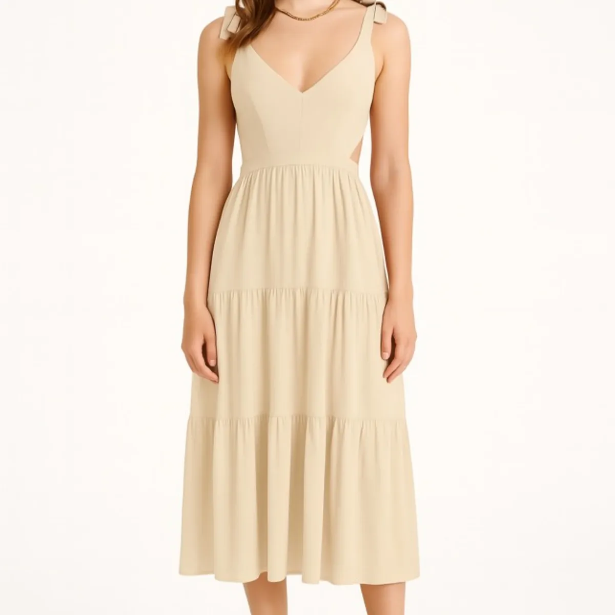 AMA OUTFITTERS - VESTIDO CON COPAS CIELO