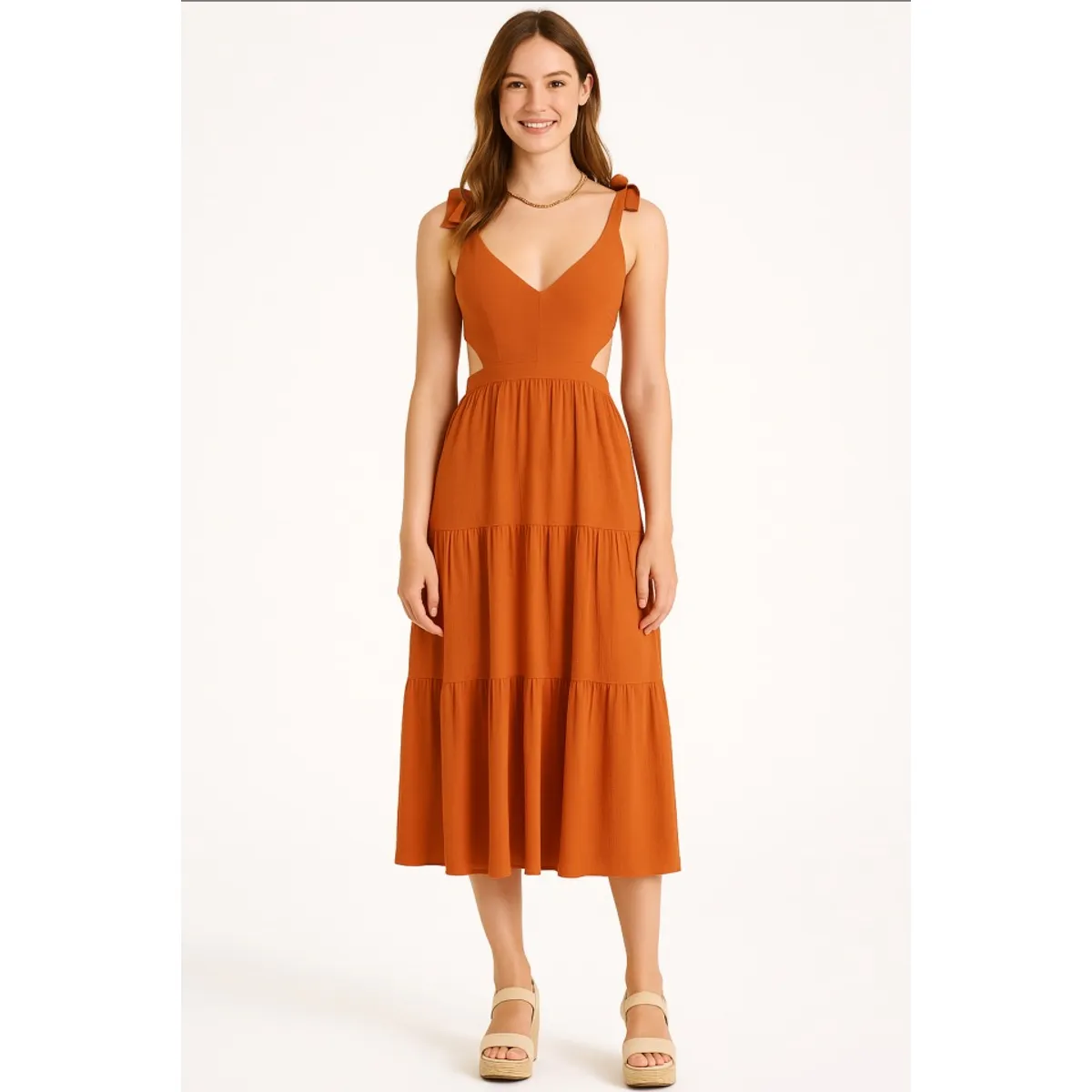 AMA OUTFITTERS - VESTIDO CON COPAS CIELO