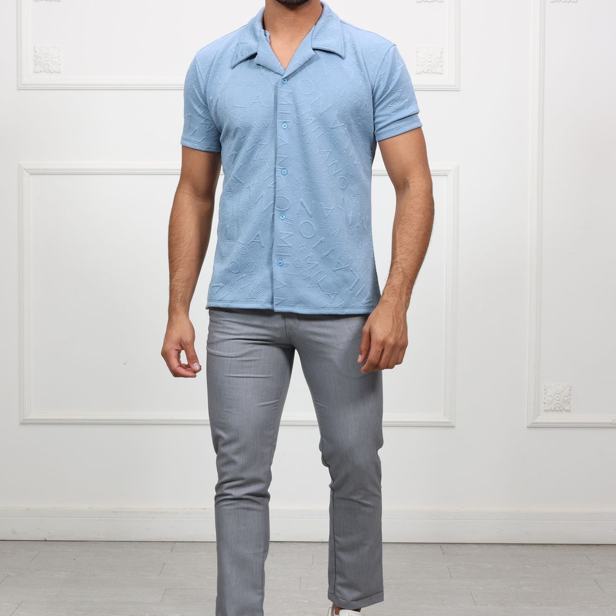 GENERICO - Camisa Manga Corta Casual Heds Celeste