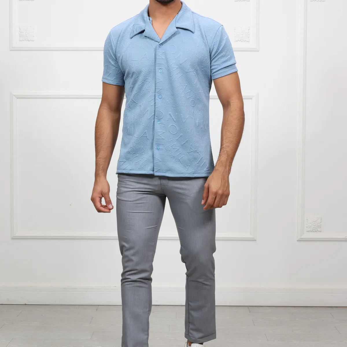 GENERICO - Camisa Manga Corta Casual Heds Celeste