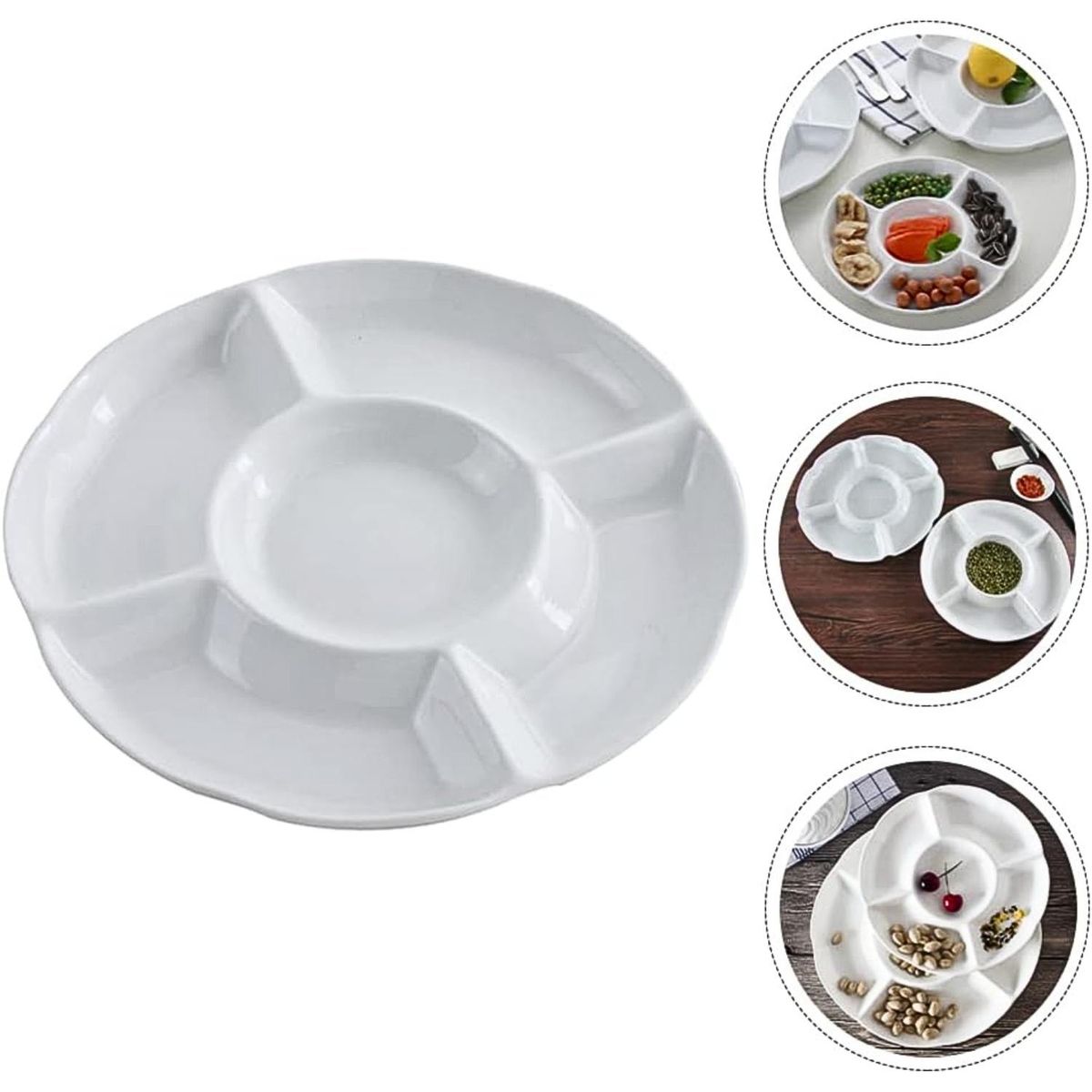 ICHIMATSU - Fuente Loza Redondo 33 Cm C/5 Divisiones- ichimatsu