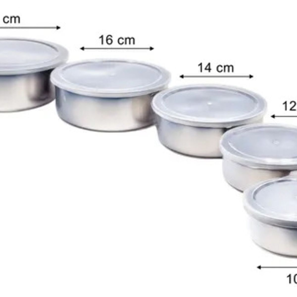 GENERICO - SET BOWL ACERO  X 5 PIEZAS CON TAPA