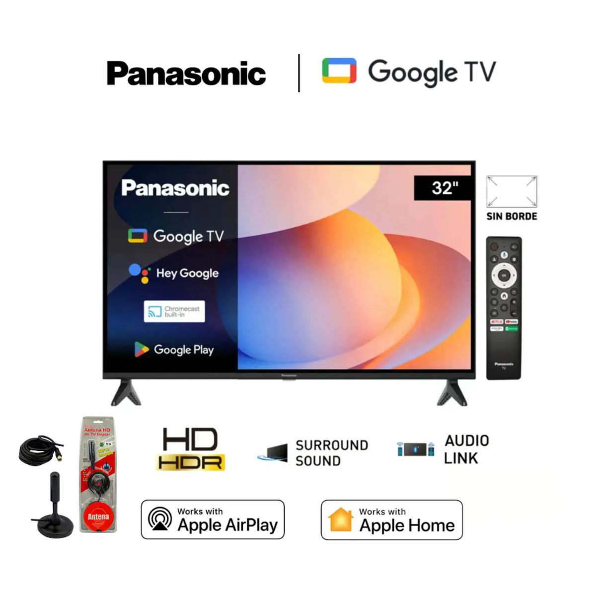 PANASONIC - TELEVISOR PANASONIC SMART TV 32 LED HD TC-32NS600P + ANTENA DIGIAL