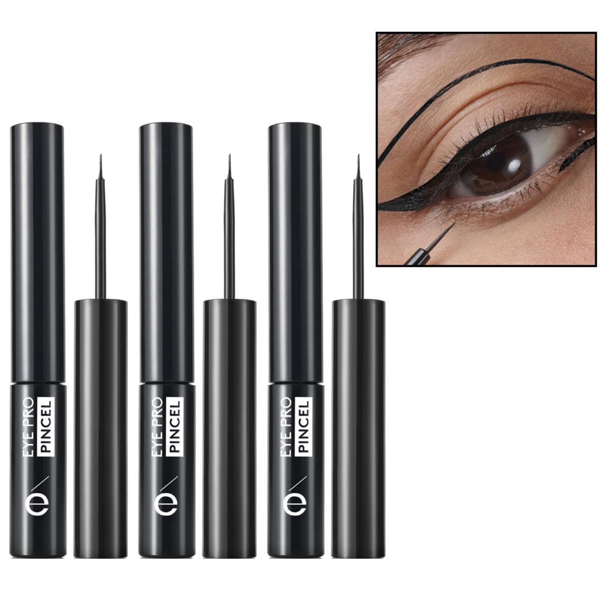 Esika - Pack x 3 DELINEADOR LIQUIDO PINCEL ésika negro APA