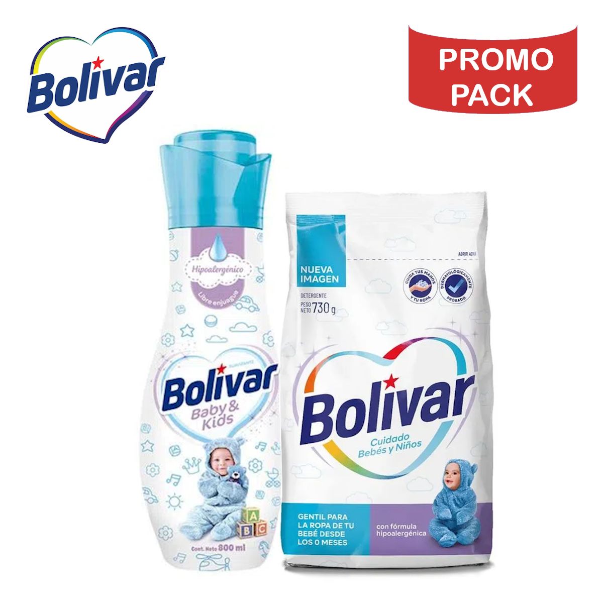 BOLIVAR - Detergente 730gr + Suavizante 800ml Baby BOLIVAR PROMO PACK