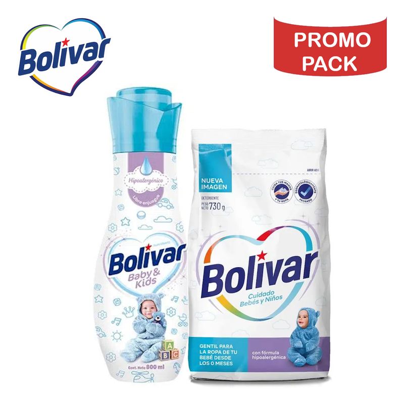 BOLIVAR - Detergente 730gr + Suavizante 800ml Baby BOLIVAR PROMO PACK