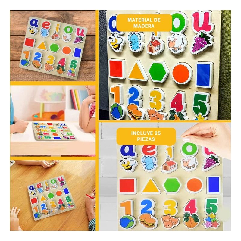 GENERICO - Pack6 Juego Dinamico y Practico Madera Y+Regalo Stickers