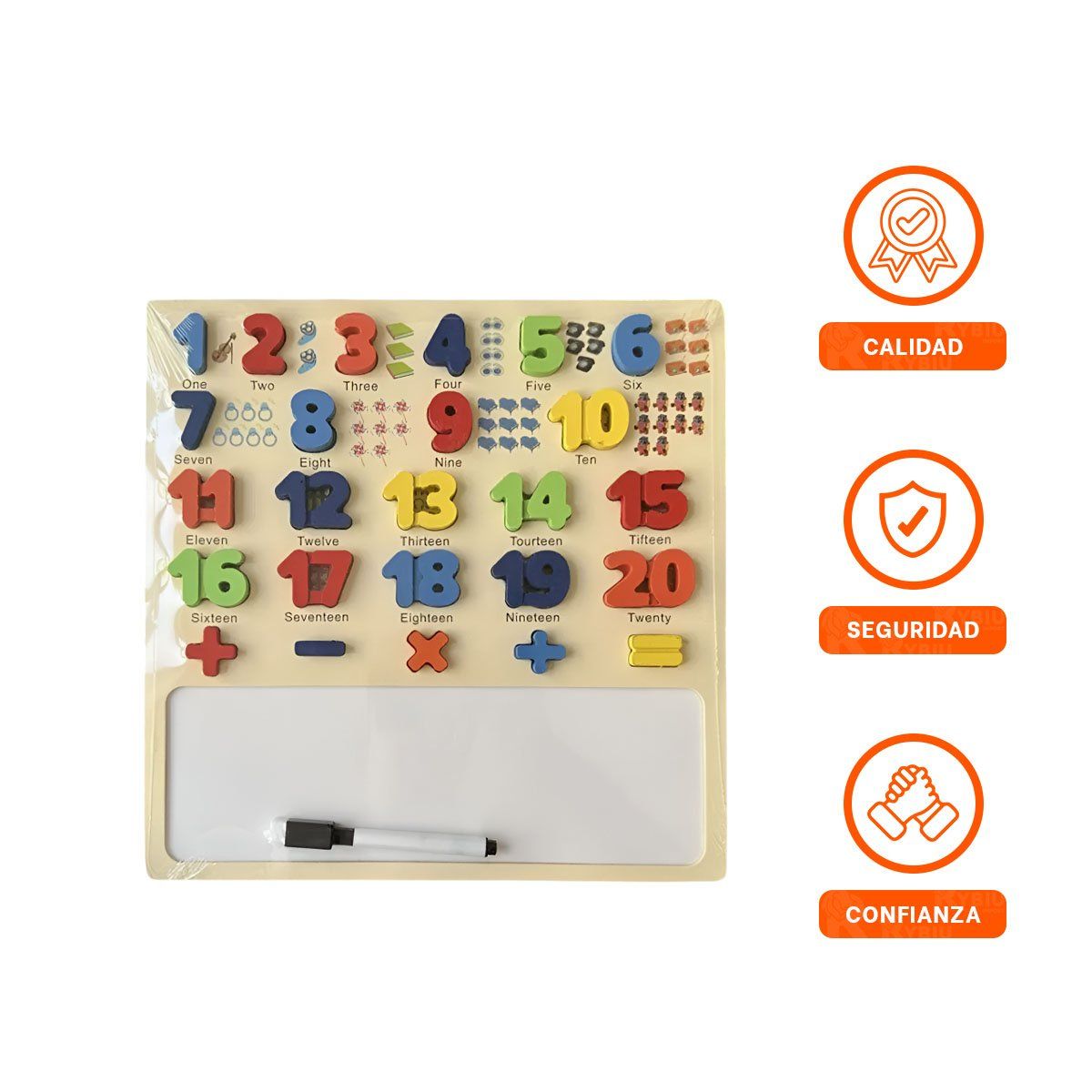RYBIU IMPORT - Rompecabeza Numerico con Pizarra para Ninos en Multicolor