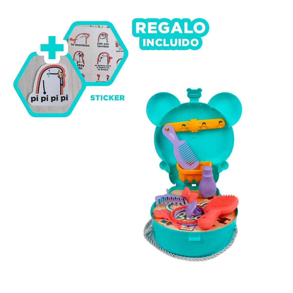 GENERICO - Pack12 Bolso Bonito con 25pzs en Celeste Y+Regalo Stickers